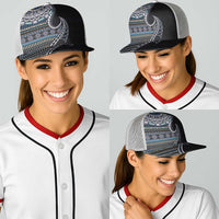 Fijian Masi Tribal Tattoos Art Pattern Baseball Net Cap Navy Color Half Style LT03 - Polynesian Pride
