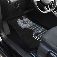 Fijian Masi Tribal Tattoos Art Pattern Car Mats Navy Color Half Style - Polynesian Pride