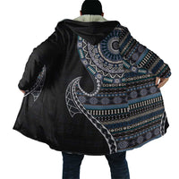 Fijian Masi Tribal Tattoos Art Pattern Cloak Navy Color Half Style - Polynesian Pride