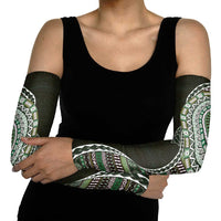 Fijian Masi Tribal Tattoos Art Pattern Arm Sleeves Green Color Half Style - Polynesian Pride