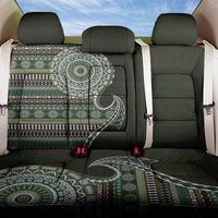 Fijian Masi Tribal Tattoos Art Pattern Back Car Seat Cover Green Color Half Style - Polynesian Pride