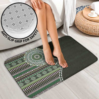 Fijian Masi Tribal Tattoos Art Pattern Bathroom Set Green Color Half Style - Polynesian Pride