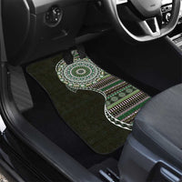Fijian Masi Tribal Tattoos Art Pattern Car Mats Green Color Half Style - Polynesian Pride