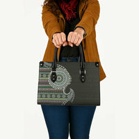 Fijian Masi Tribal Tattoos Art Pattern Leather Bag Green Color Half Style - Polynesian Pride