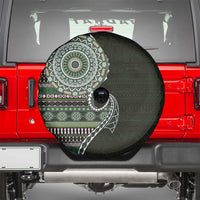 Fijian Masi Tribal Tattoos Art Pattern Spare Tire Cover Green Color Half Style LT03 - Polynesian Pride