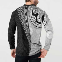 Fijian Masi Tattoos Button Sweatshirt with Tapa Tribal Pattern LT03 - Polynesian Pride