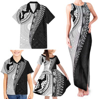 Fijian Masi Tattoos Family Matching Tank Maxi Dress and Hawaiian Shirt with Tapa Tribal Pattern - Polynesian Pride