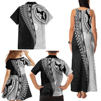 Fijian Masi Tattoos Family Matching Tank Maxi Dress and Hawaiian Shirt with Tapa Tribal Pattern - Polynesian Pride