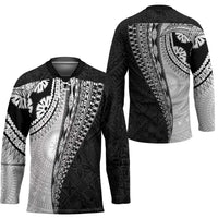 Fijian Masi Tattoos Hockey Jersey with Tapa Tribal Pattern - Polynesian Pride