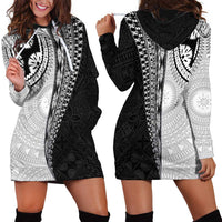 Fijian Masi Tattoos Hoodie Dress with Tapa Tribal Pattern LT03 - Polynesian Pride