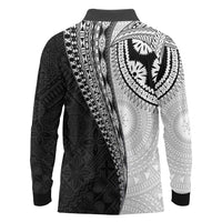 Fijian Masi Tattoos Long Sleeve Polo Shirt with Tapa Tribal Pattern LT03 - Polynesian Pride