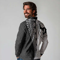 Fijian Masi Tattoos Long Sleeve Polo Shirt with Tapa Tribal Pattern LT03 - Polynesian Pride