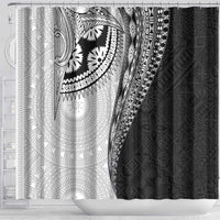 Fijian Masi Tattoos Shower Curtain with Tapa Tribal Pattern - Polynesian Pride
