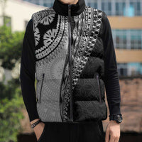 Fijian Masi Tattoos Sleeveless Puffer Jacket with Tapa Tribal Pattern LT03 - Polynesian Pride