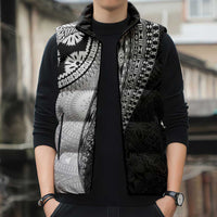 Fijian Masi Tattoos Sleeveless Puffer Jacket with Tapa Tribal Pattern LT03 - Polynesian Pride