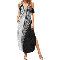 Fijian Masi Tattoos Summer Maxi Dress with Tapa Tribal Pattern - Polynesian Pride