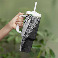 Fijian Masi Tattoos Tumbler With Handle with Tapa Tribal Pattern - Polynesian Pride
