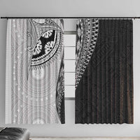 Fijian Masi Tattoos Window Curtain with Tapa Tribal Pattern - Polynesian Pride