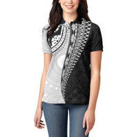 Fijian Masi Tattoos Women Polo Shirt with Tapa Tribal Pattern - Polynesian Pride