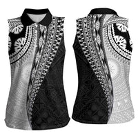 Fijian Masi Tattoos Women Sleeveless Polo Shirt with Tapa Tribal Pattern LT03 - Polynesian Pride