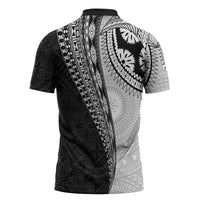 Fijian Masi Tattoos Zipper Polo Shirt with Tapa Tribal Pattern LT03 - Polynesian Pride