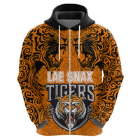 PNG Lae Snax Tigers Rugby Hoodie The Tigers Head and PNG Bird Polynesian Tattoo LT03 - Polynesian Pride