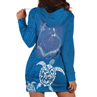 Cook Islands Manihiki Atoll Hoodie Dress Maori Turtle and Polynesian Pattern