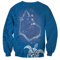 Cook Islands Manihiki Atoll Sweatshirt Maori Turtle and Polynesian Pattern