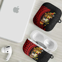 Papua New Guinea Christmas AirPods Case Funny Melanesian Santa with Bird-of-paradise Tribal Style LT03 - Polynesian Pride