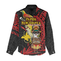 Papua New Guinea Christmas Women Casual Shirt Funny Melanesian Santa with Bird-of-paradise Tribal Style - Polynesian Pride