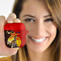 Australia and Papua New Guinea Together AirPods Case Bird-of-paradise and Kangaroo with Oro Tapa and Aboriginal Art Motifs - Polynesian Pride