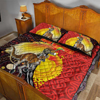Australia and Papua New Guinea Together Quilt Bed Set Bird-of-paradise and Kangaroo with Oro Tapa and Aboriginal Art Motifs - Polynesian Pride