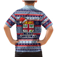 fiji-christmas-family-matching-mermaid-dress-and-hawaiian-shirt-fijian-santa-and-coat-of-arms-mix-tapa-pattern-striped-style