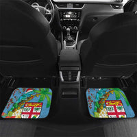 Fijians Iguana Tagimoucia Christmas Car Mats Christmas Palm Tree and Hibiscus