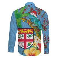 Fijians Iguana Tagimoucia Christmas Family Matching Mermaid Dress and Hawaiian Shirt Christmas Palm Tree and Hibiscus LT03 - Polynesian Pride