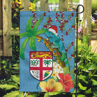 Fijians Iguana Tagimoucia Christmas Garden Flag Christmas Palm Tree and Hibiscus LT03 Garden Flag Blue - Polynesian Pride