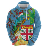 Fijians Iguana Tagimoucia Christmas Hoodie Christmas Palm Tree and Hibiscus LT03 - Polynesian Pride