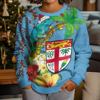 Fijians Iguana Tagimoucia Christmas Kid Ugly Christmas Sweater Christmas Palm Tree and Hibiscus LT03 - Polynesian Pride