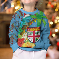 Fijians Iguana Tagimoucia Christmas Kid Ugly Christmas Sweater Christmas Palm Tree and Hibiscus LT03 - Polynesian Pride