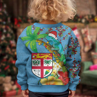 Fijians Iguana Tagimoucia Christmas Kid Ugly Christmas Sweater Christmas Palm Tree and Hibiscus LT03 - Polynesian Pride
