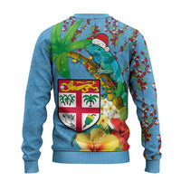 Fijians Iguana Tagimoucia Christmas Ugly Christmas Sweater Christmas Palm Tree and Hibiscus LT03 - Polynesian Pride
