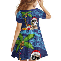 The Funny Santa Wears Sulu Christmas Family Matching Tank Maxi Dress and Hawaiian Shirt Fijian Christmas Palm Tree With Masi Art Tattoo LT03 - Polynesian Pride