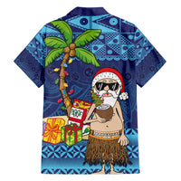The Funny Santa Wears Sulu Christmas Family Matching Tank Maxi Dress and Hawaiian Shirt Fijian Christmas Palm Tree With Masi Art Tattoo LT03 - Polynesian Pride
