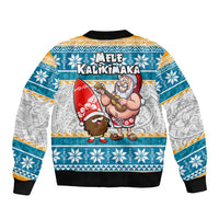 Hawaii Mele Kalikimaka Bomber Jacket Funny Santa and Coconut Mix Kakau Pattern LT03 - Polynesian Pride