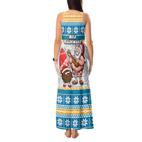 Hawaii Mele Kalikimaka Tank Maxi Dress Funny Santa and Coconut Mix Kakau Pattern LT03 - Polynesian Pride