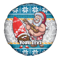 Custom Hawaii Mele Kalikimaka Spare Tire Cover Funny Santa and Coconut Mix Kakau Pattern LT03 - Polynesian Pride