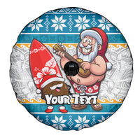 Custom Hawaii Mele Kalikimaka Spare Tire Cover Funny Santa and Coconut Mix Kakau Pattern LT03 - Polynesian Pride