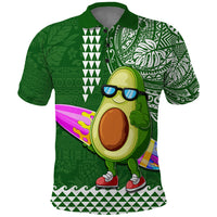 Hawaii Polo Shirt Aloha Funny Avocado Mix Kakau Hawaiian Tribal LT03 Green - Polynesian Pride