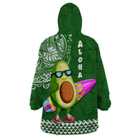 Hawaii Wearable Blanket Hoodie Aloha Funny Avocado Mix Kakau Hawaiian Tribal LT03 - Polynesian Pride