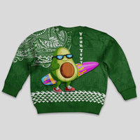 Aloha Avocado Funny Fruits Custom Kid Ugly Christmas Sweater Mix Hawaiian Kakau Tribal LT03 - Polynesian Pride